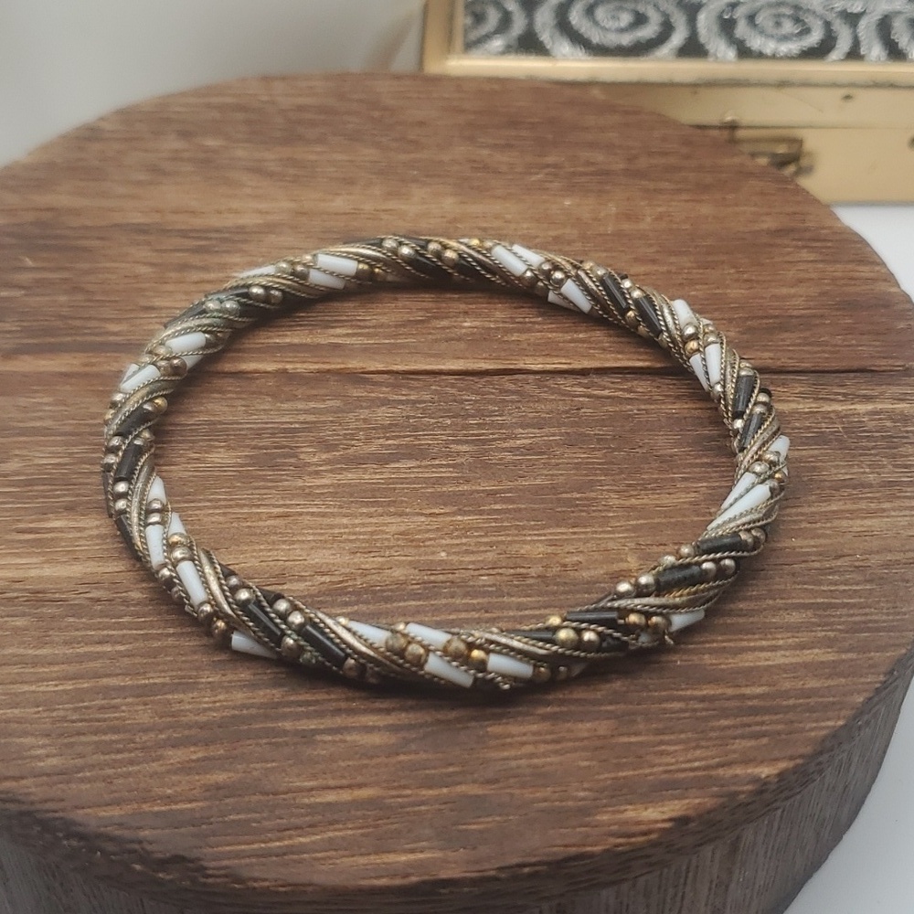B2139 braided‎ dark academia luxe bracelet